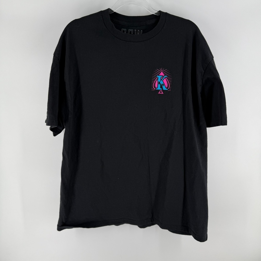 SCW T Shirt Mens 2XL Black Graphic Print King of Spades Skull Cotton‎ Gothic